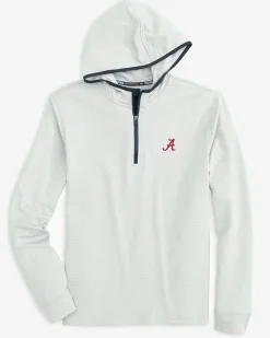 Alabama Crimson Tide Scuttle Heather Quarter Zip Hoodie<Southern Tide Clearance