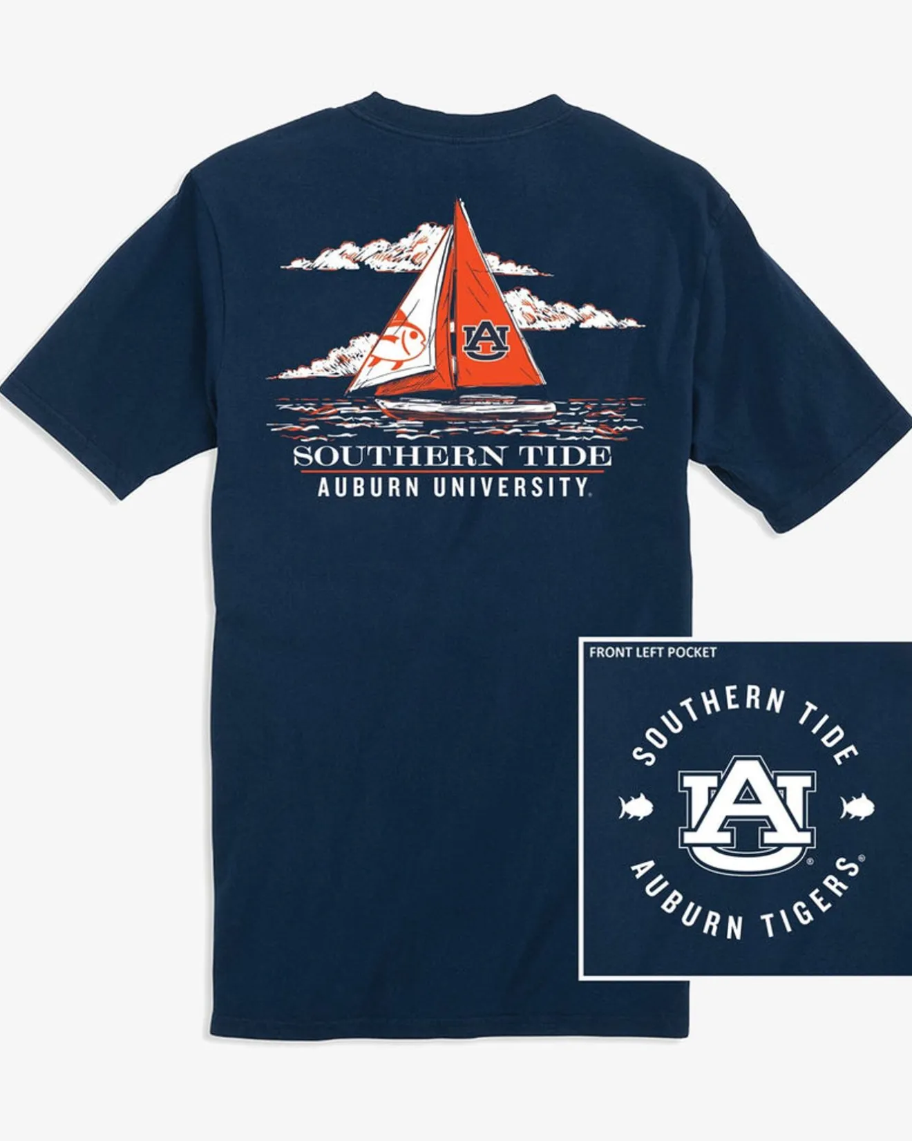 Auburn Tigers Skipjack Sailing T-Shirt<Southern Tide Outlet