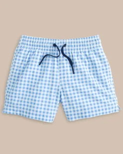 Boys Baldwin Gingham Printed Swim Trunk<Southern Tide Online