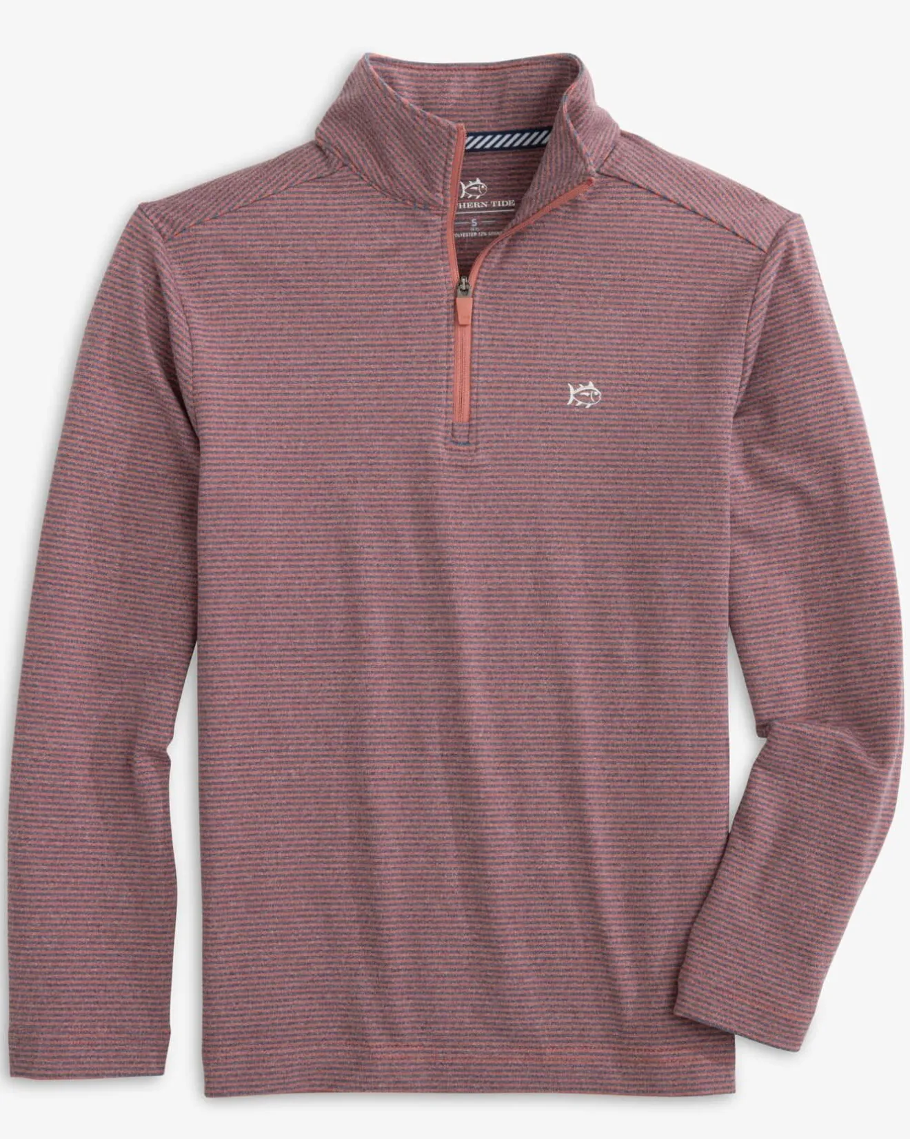 Boys Cruiser Heather Micro-Stripe Quarter Zip Pullover<Southern Tide Shop