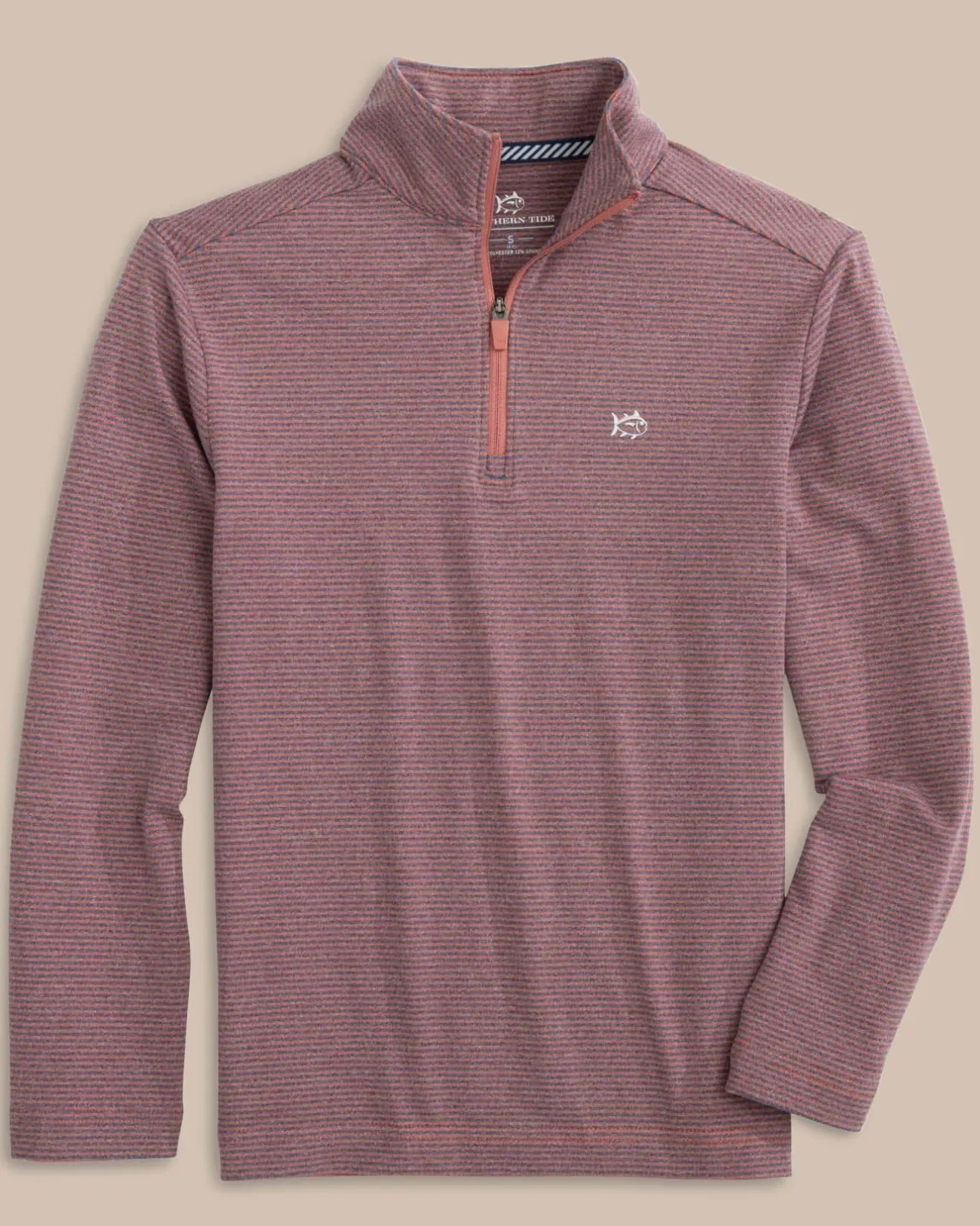 Boys Cruiser Heather Micro-Stripe Quarter Zip Pullover<Southern Tide Shop