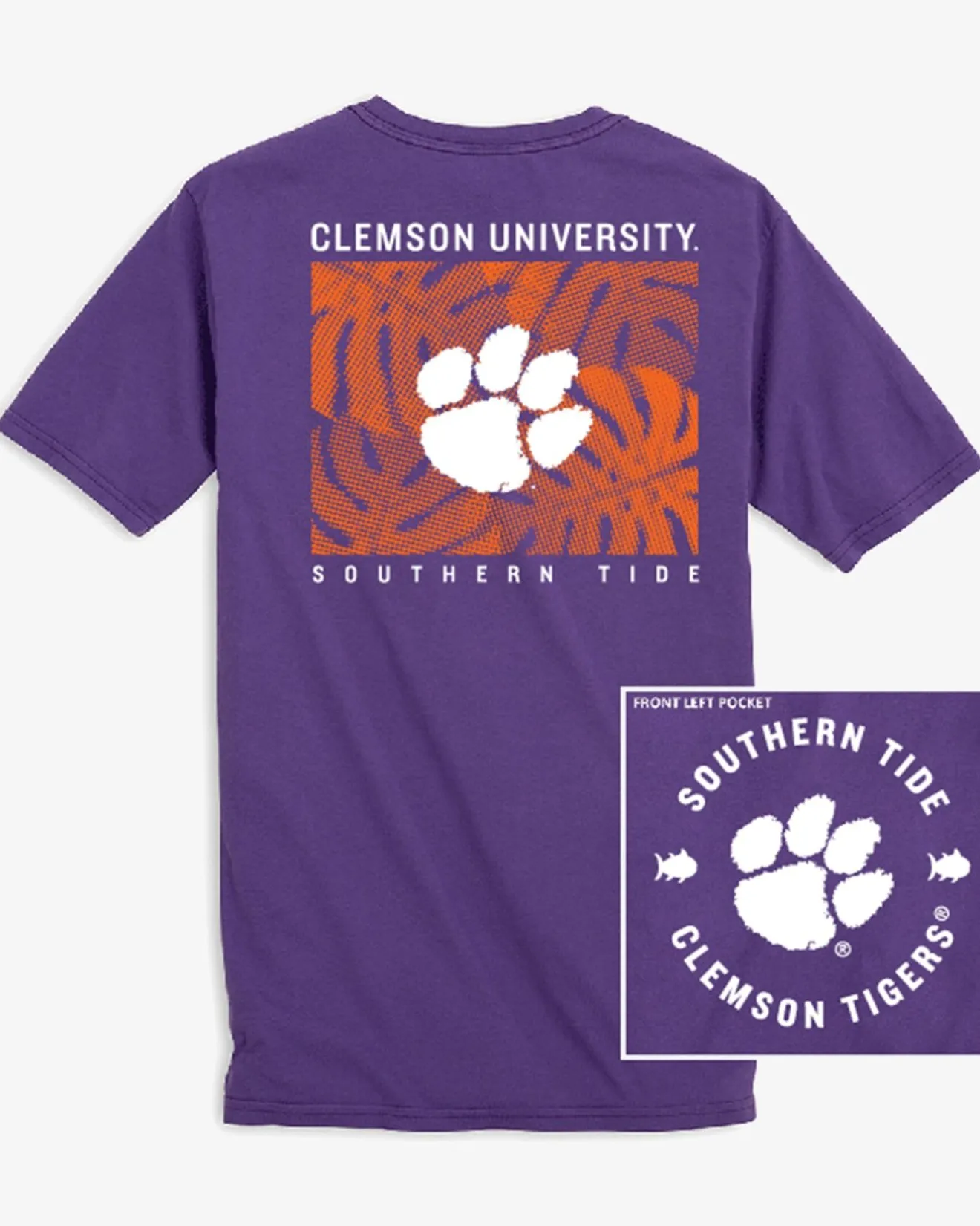 Clemson Tigers Halftone Monstera T-Shirt<Southern Tide Outlet
