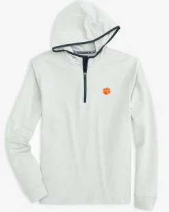 Clemson Tigers Scuttle Heather Quarter Zip Hoodie<Southern Tide New