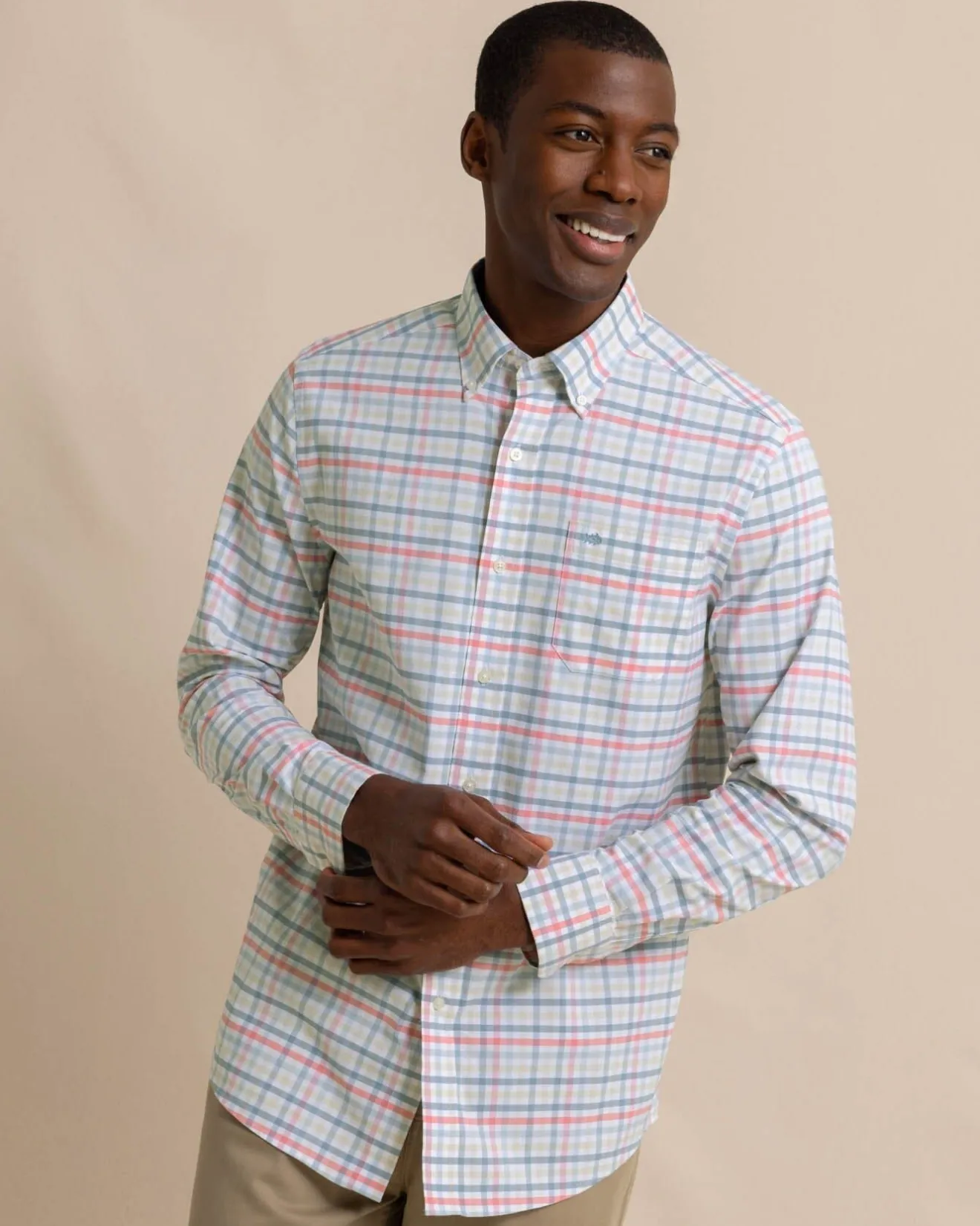 Coastal Passage Pelham Gingham Long Sleeve Sport Shirt<Southern Tide Store