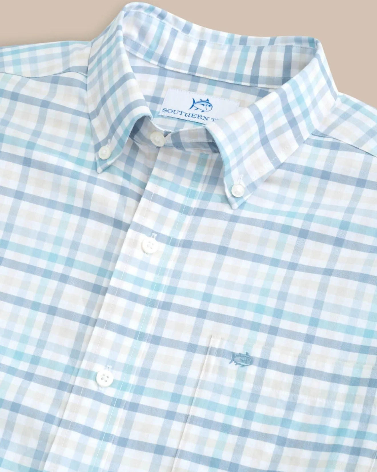 Coastal Passage Pelham Gingham Long Sleeve Sport Shirt<Southern Tide Store