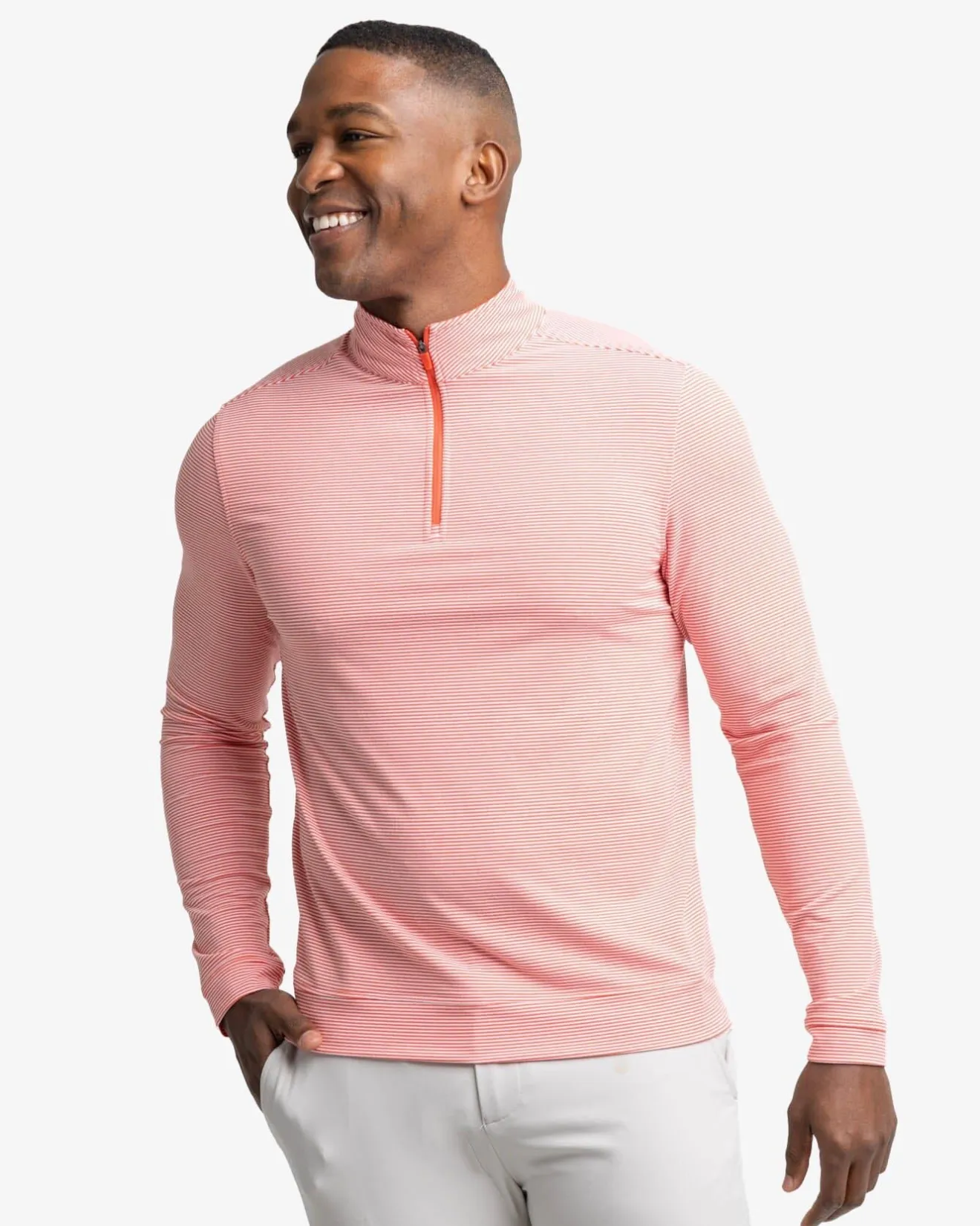 Cruiser Micro-Stripe Heather Quarter Zip<Southern Tide Best Sale