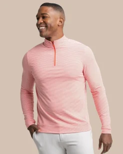 Cruiser Micro-Stripe Heather Quarter Zip<Southern Tide Best Sale