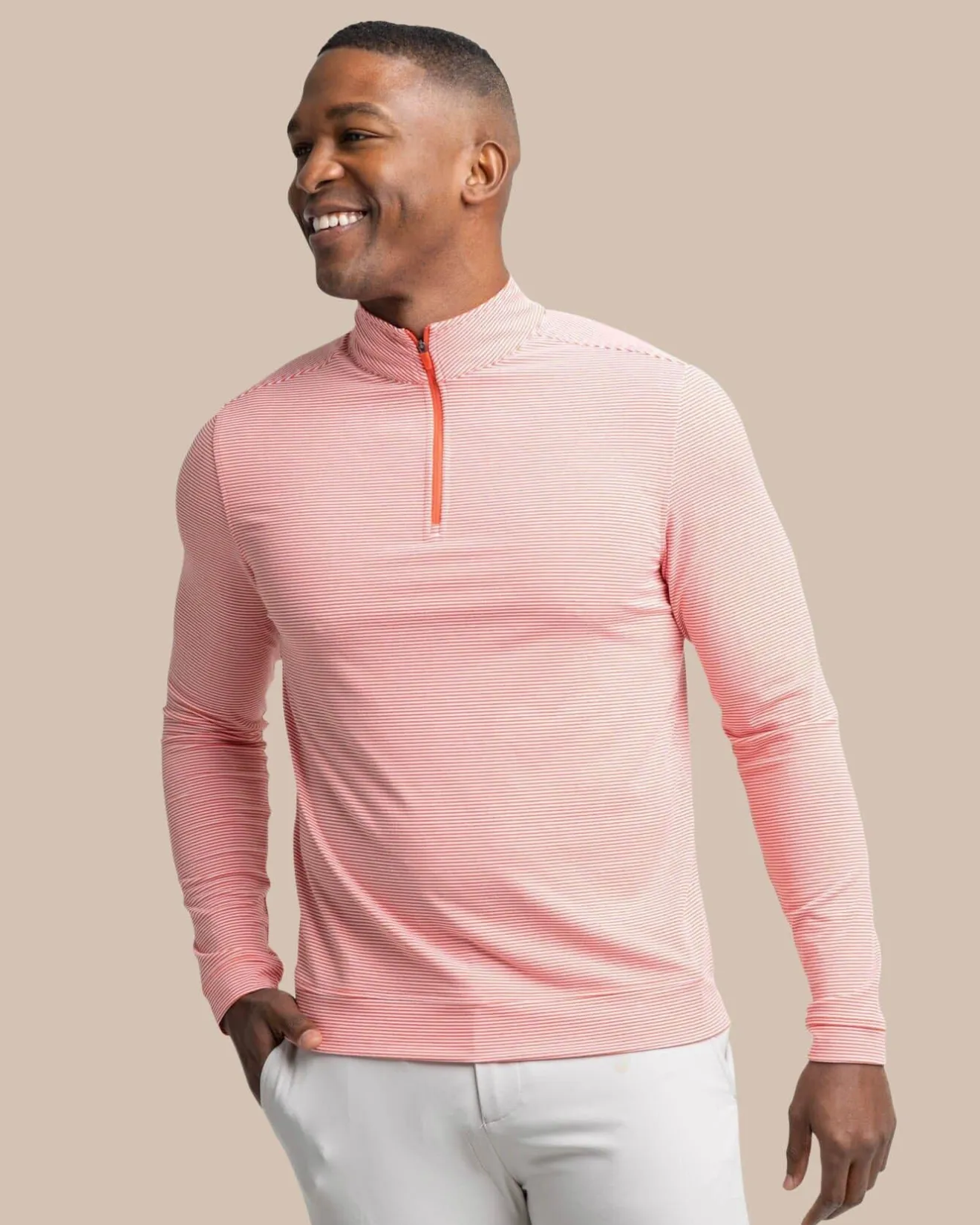 Cruiser Micro-Stripe Heather Quarter Zip<Southern Tide Best Sale