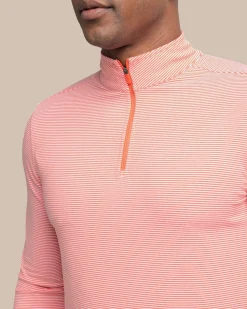 Cruiser Micro-Stripe Heather Quarter Zip<Southern Tide Best Sale