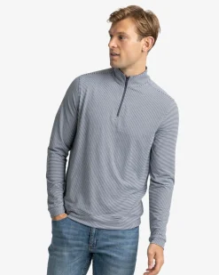 Cruiser Micro-Stripe Heather Quarter Zip<Southern Tide Best Sale