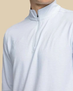Cruiser Micro-Stripe Heather Quarter Zip<Southern Tide Best Sale