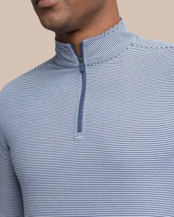 Cruiser Micro-Stripe Heather Quarter Zip<Southern Tide Best Sale