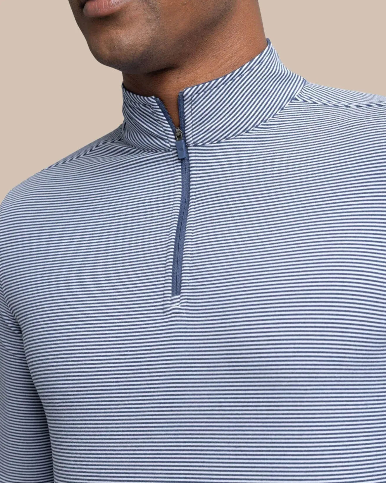 Cruiser Micro-Stripe Heather Quarter Zip<Southern Tide Best Sale