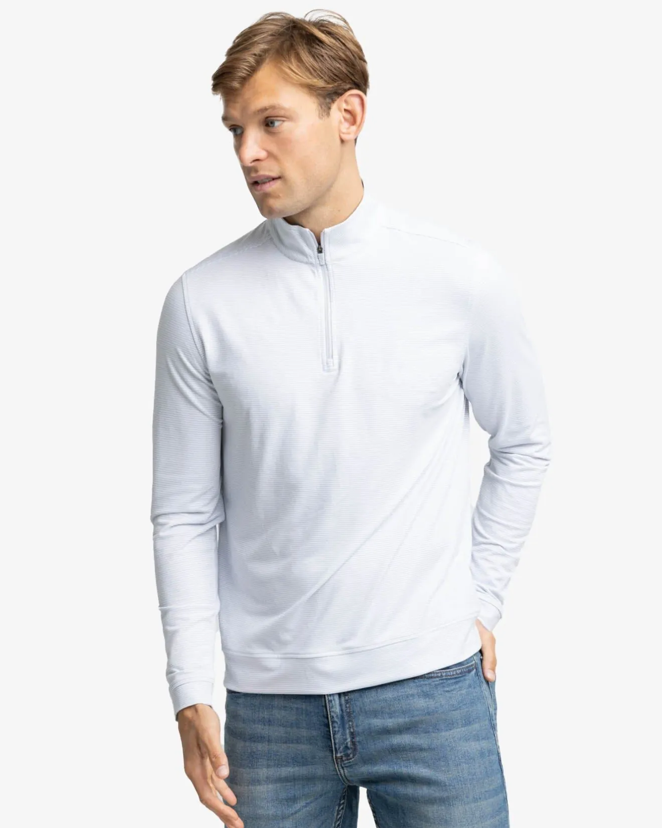 Cruiser Micro-Stripe Heather Quarter Zip<Southern Tide Best Sale