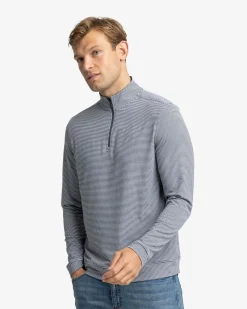 Cruiser Micro-Stripe Heather Quarter Zip<Southern Tide Best Sale