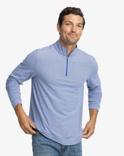 Cruiser Micro-Stripe Heather Quarter Zip<Southern Tide Best Sale