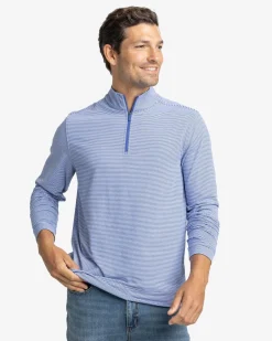 Cruiser Micro-Stripe Heather Quarter Zip<Southern Tide Best Sale