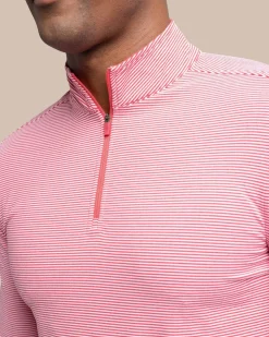 Cruiser Micro-Stripe Heather Quarter Zip<Southern Tide Best Sale