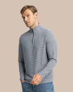 Cruiser Micro-Stripe Heather Quarter Zip<Southern Tide Best Sale