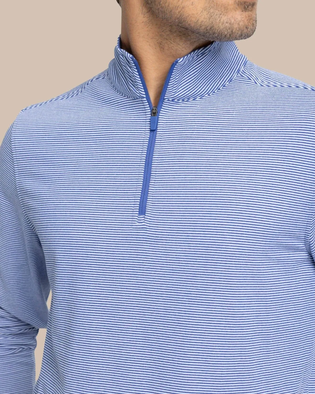 Cruiser Micro-Stripe Heather Quarter Zip<Southern Tide Best Sale