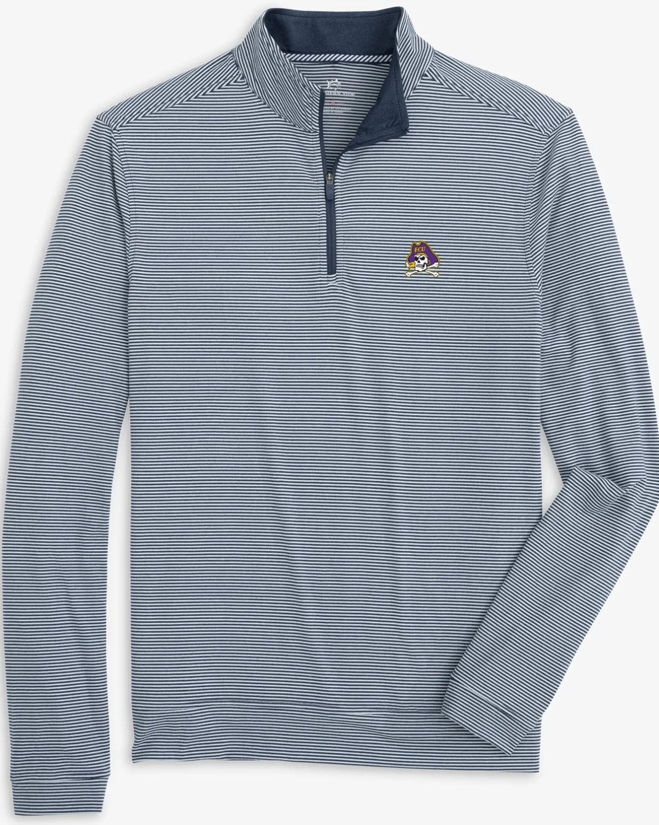East Carolina Cruiser Micro-Stripe Heather Quarter Zip<Southern Tide Outlet