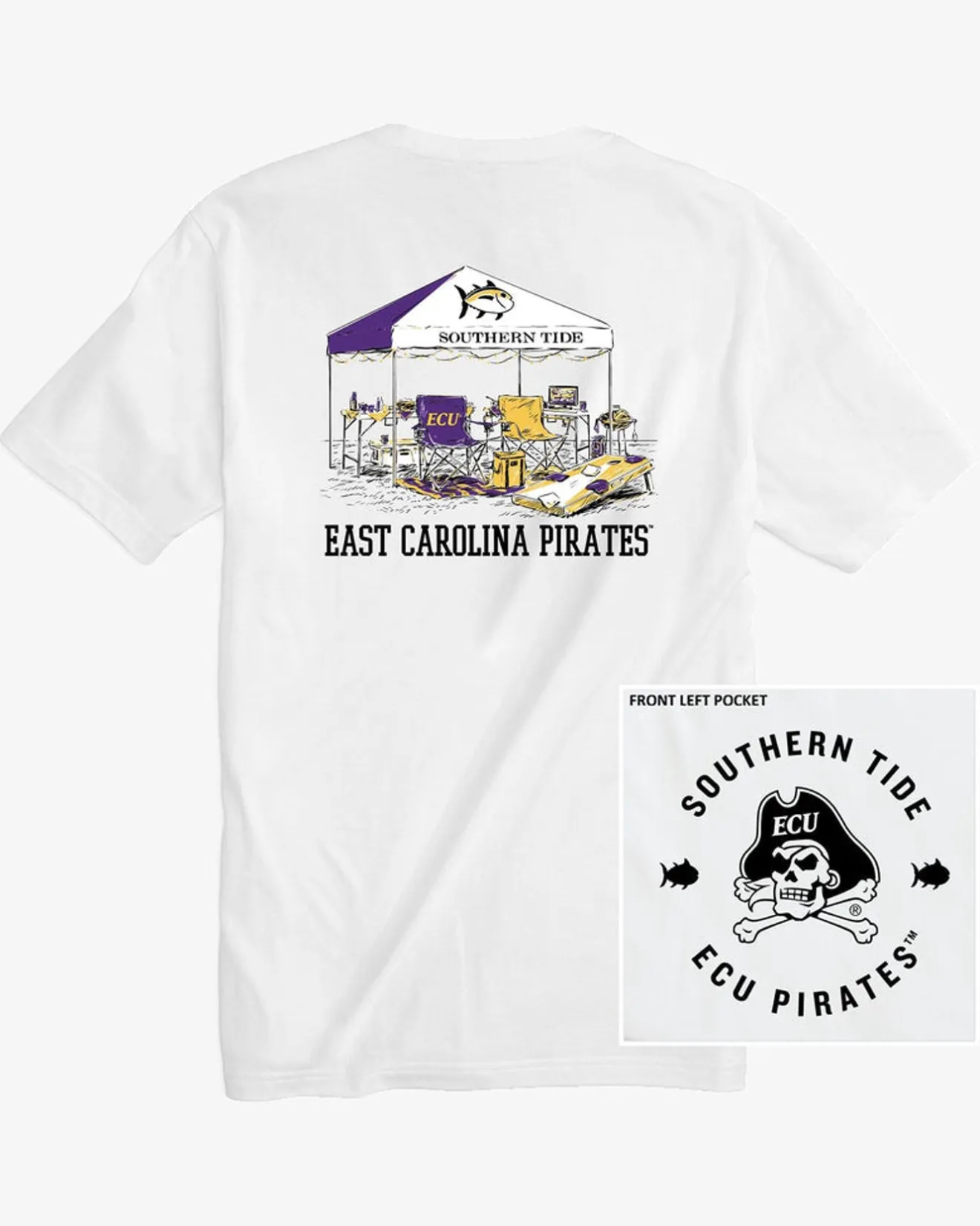 East Carolina Pirates Tailgate Time T-Shirt<Southern Tide Flash Sale