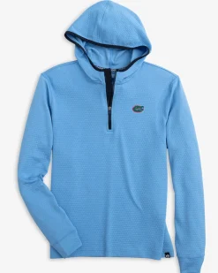 Florida Gators Scuttle Heather Quarter Zip Hoodie<Southern Tide New