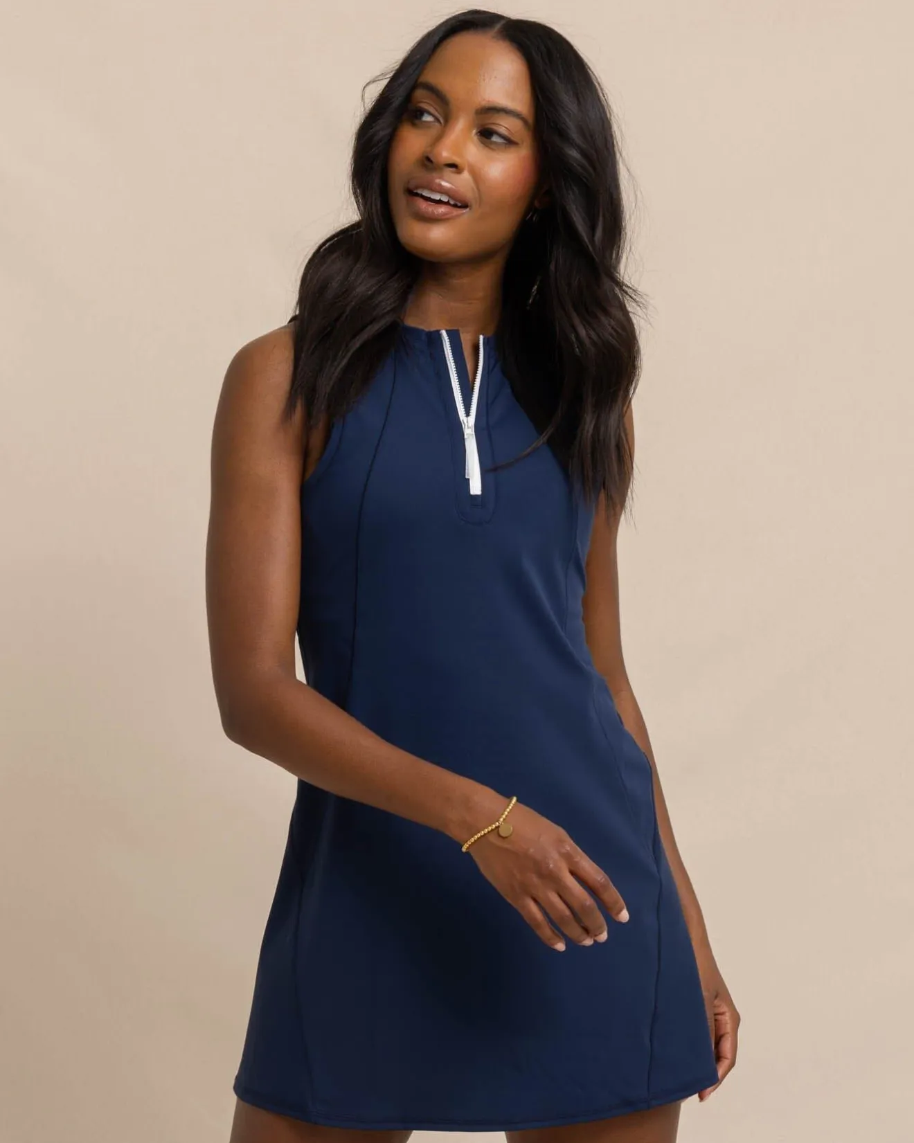 Frances Zip Front Performance Dress<Southern Tide New