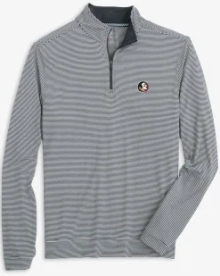 Fsu Seminoles Cruiser Micro-Stripe Heather Quarter Zip<Southern Tide Sale