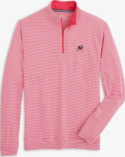 Georgia Bulldogs Cruiser Micro-Stripe Heather Quarter Zip<Southern Tide Best