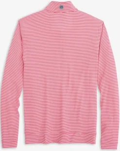 Georgia Bulldogs Cruiser Micro-Stripe Heather Quarter Zip<Southern Tide Best