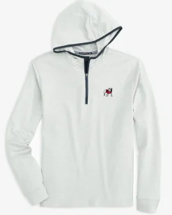 Georgia Bulldogs Scuttle Heather Quarter Zip Hoodie<Southern Tide Flash Sale