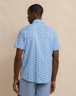 Intercoastal Heather Skipping Jacks Short Sleeve Sport Shirt<Southern Tide Hot