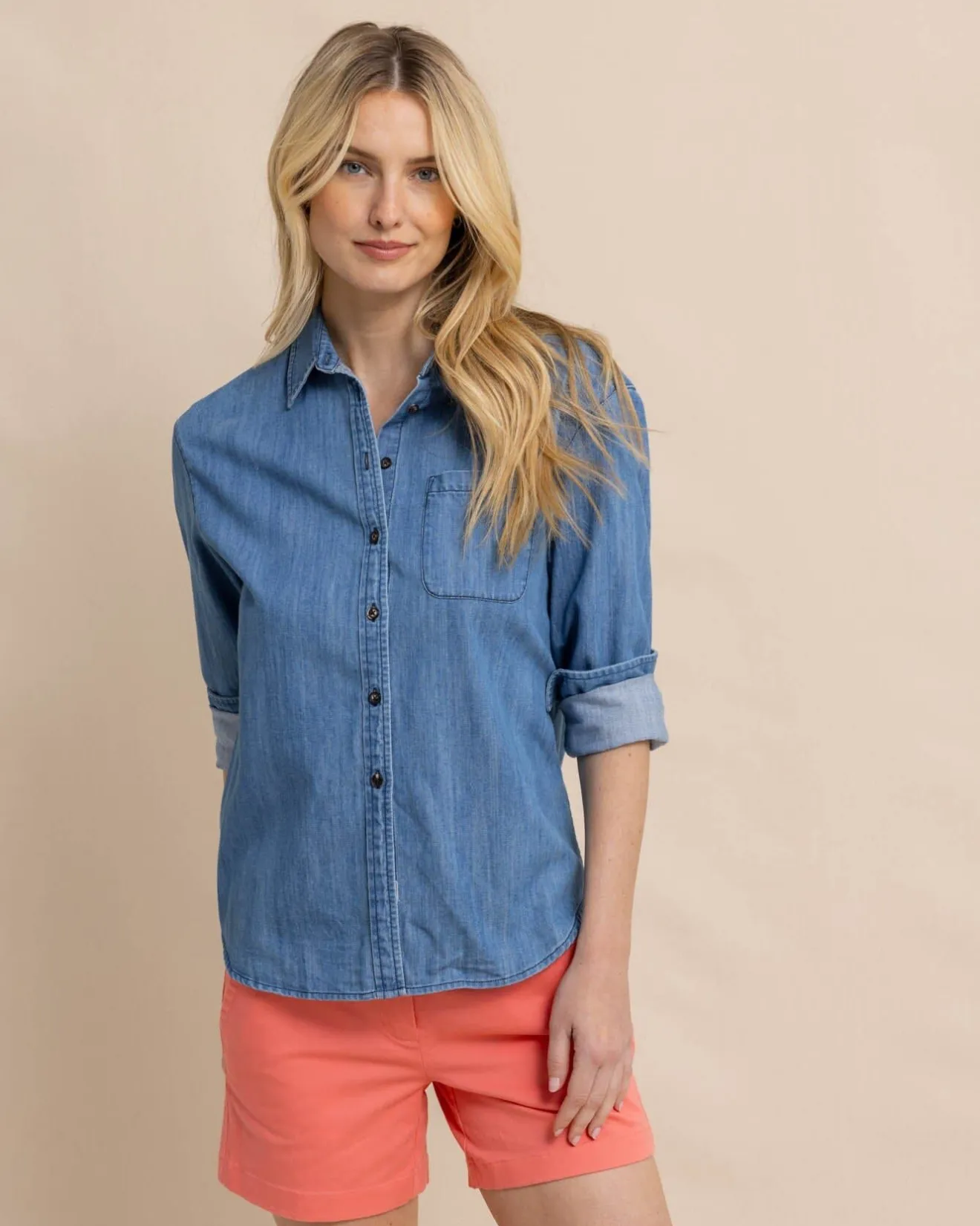 Katherine Denim Shirt<Southern Tide Store