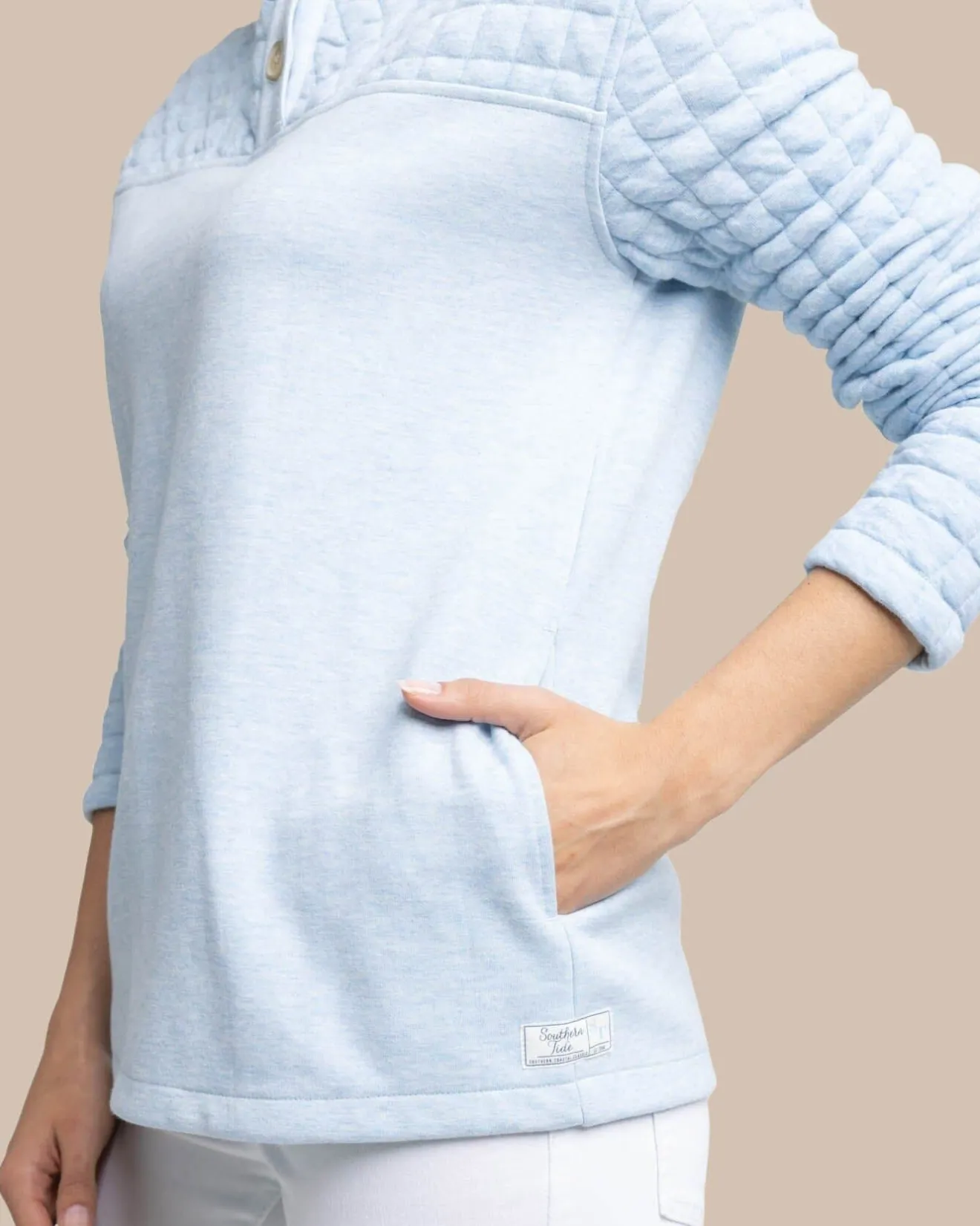Kelsea Quilted Heather Pullover<Southern Tide Online