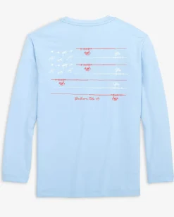 Kids Red, White, And Lure Long Sleeve Performance T-Shirt<Southern Tide Flash Sale