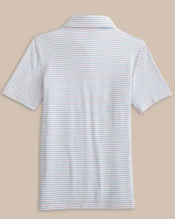Kids Ryder Heather Halls Stripe Performance Polo<Southern Tide Cheap