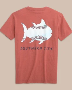 Kids Sketched Baseball Heather T-Shirt<Southern Tide Discount