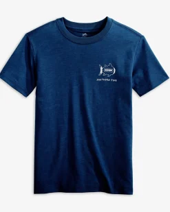 Kids Sketched Football Heather T-Shirt<Southern Tide Online