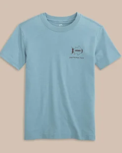 Kids Sketched Football Heather T-Shirt<Southern Tide Online