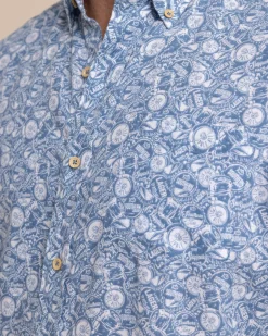 Linen Rayon Caps Off Short Sleeve Sport Shirt<Southern Tide Clearance