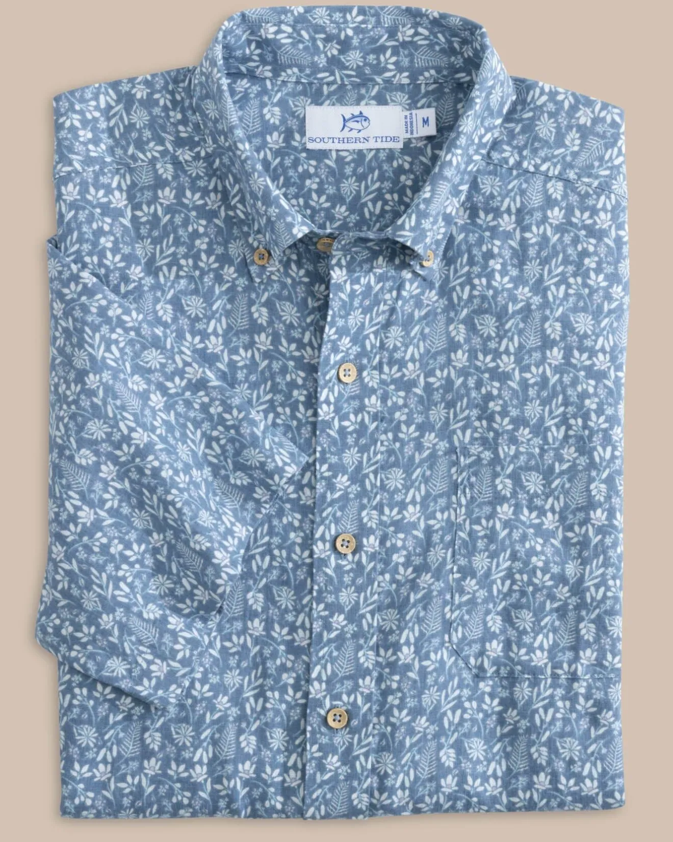 Linen Rayon Ditzy Floral Short Sleeve Sport Shirt<Southern Tide Store