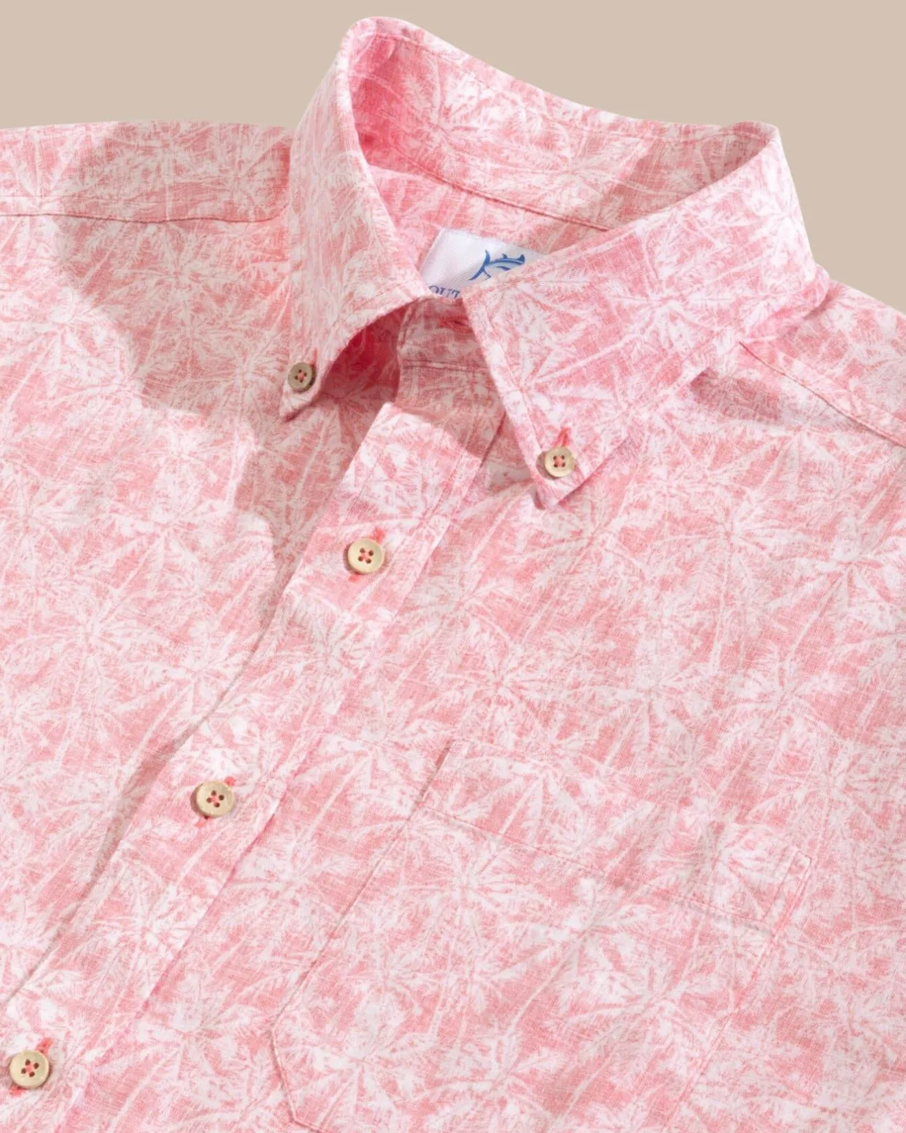 Linen Rayon Keep Palm And Carry On Print Sport Shirt<Southern Tide New