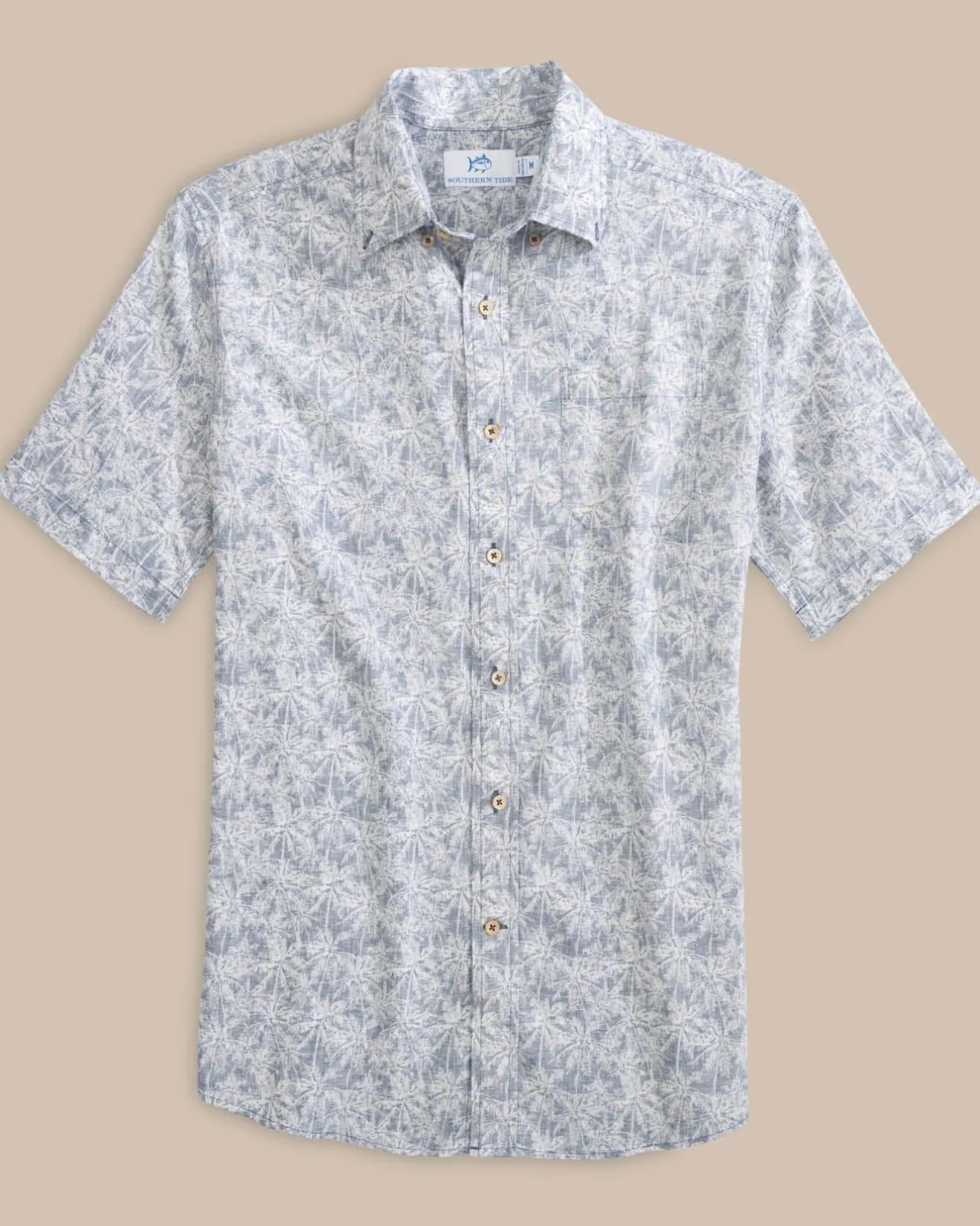 Linen Rayon Keep Palm And Carry On Print Sport Shirt<Southern Tide New