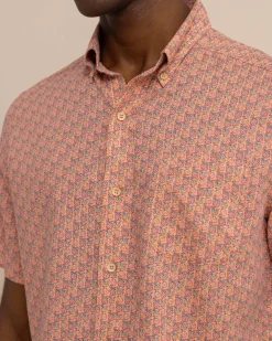 Linen Rayon Vacation Views Short Sleeve Sport Shirt<Southern Tide Cheap