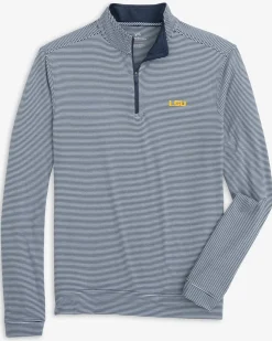 Lsu Tigers Cruiser Micro-Stripe Heather Quarter Zip<Southern Tide Online