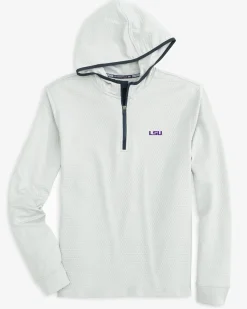 Lsu Tigers Scuttle Heather Quarter Zip Hoodie<Southern Tide Shop