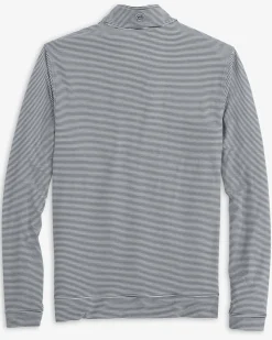 Mississippi State Bulldogs Cruiser Micro-Stripe Heather Quarter Zip<Southern Tide Clearance