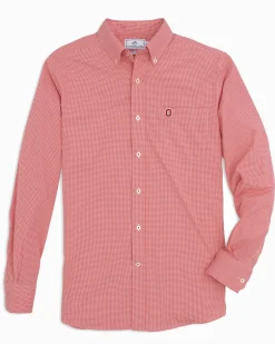 Ohio State Buckeyes Gingham Button Down Shirt<Southern Tide Best Sale
