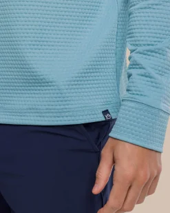 Scuttle Heather Performance Quarter Zip Hoodie - Sale<Southern Tide New